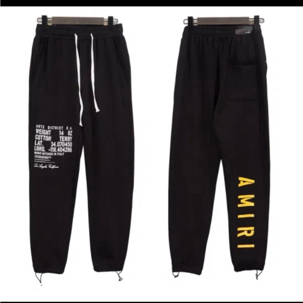 AMIRI Black Joggers with White Accents - Picture 1 of 11